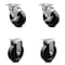 Service Caster 5 Inch Soft Rubber Swivel Top Plate Caster Set with 2 Brakes 2 Rigid SCC SCC-20S514-SRS-TLB-2-R-2 - alternate 6